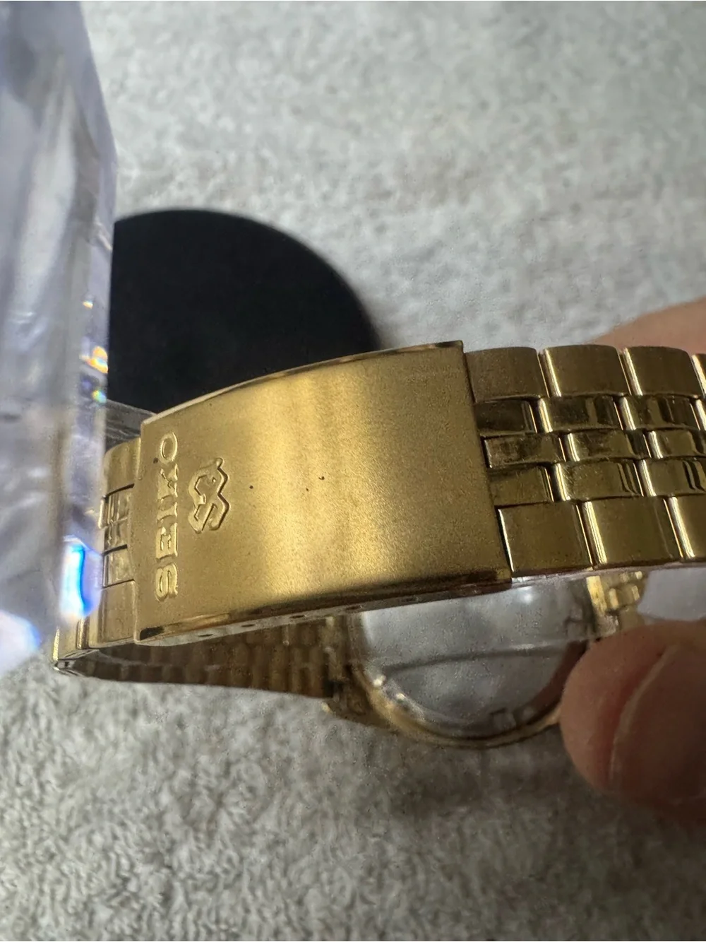 Seiko Gold Tone Quartz Watch with Day-Date